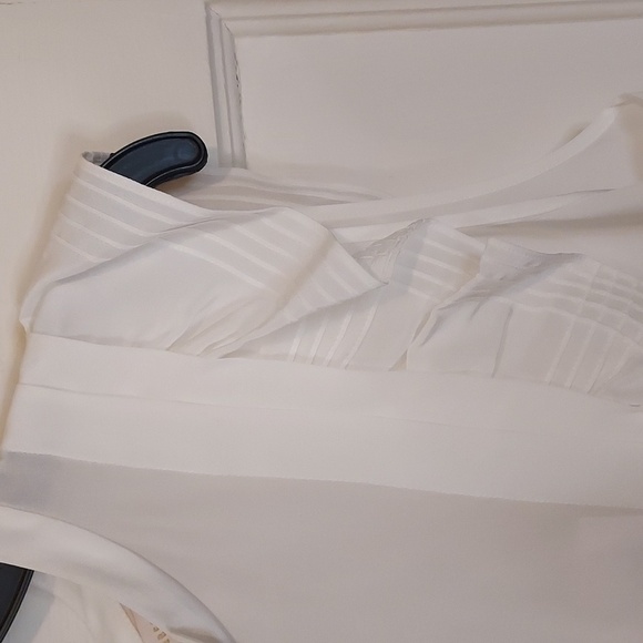 Rebecca Taylor Sleeveless Pintucked Blouse Milk - Picture 9 of 14